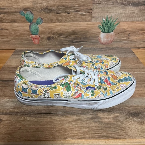 Vans Liberty of London Alice in Wonderland sneakers women’s size 8.5 yellow - Picture 1 of 11